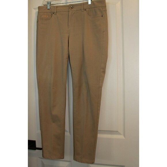 Ecru Khaki Chino Pants Cotton Stretch Women's Size 10 - Picture 1 of 6